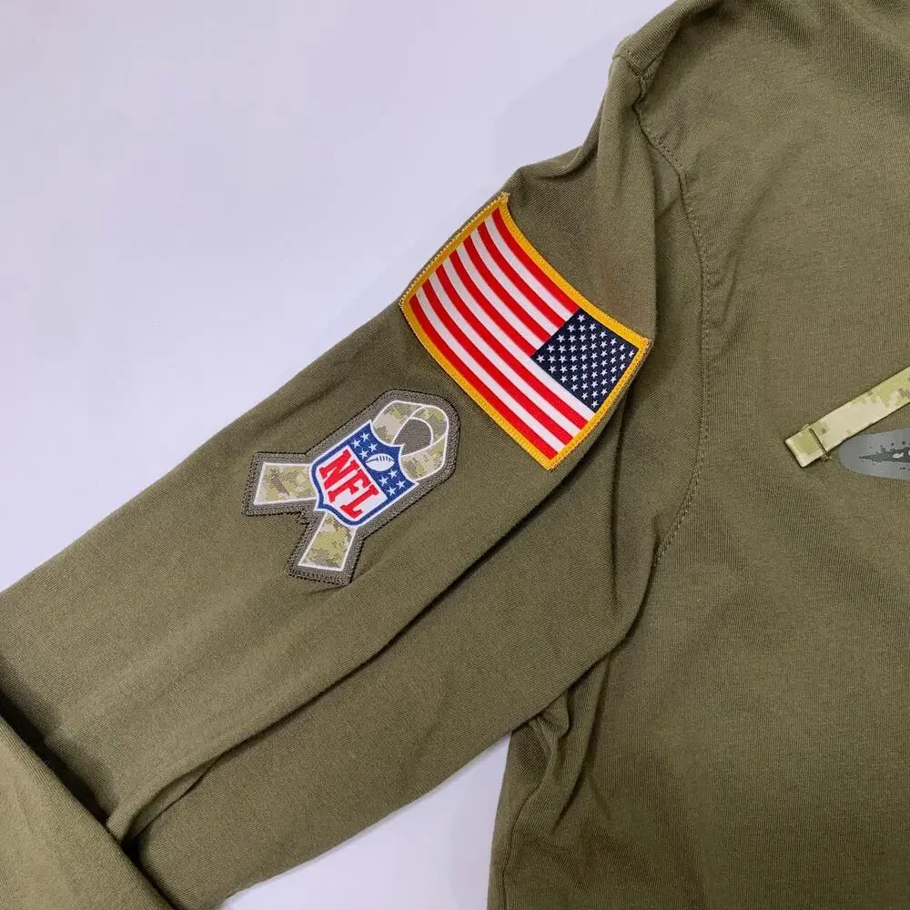New England Patriots Hoodie Boys M Medium Army Green NFL Salute To Service Nike